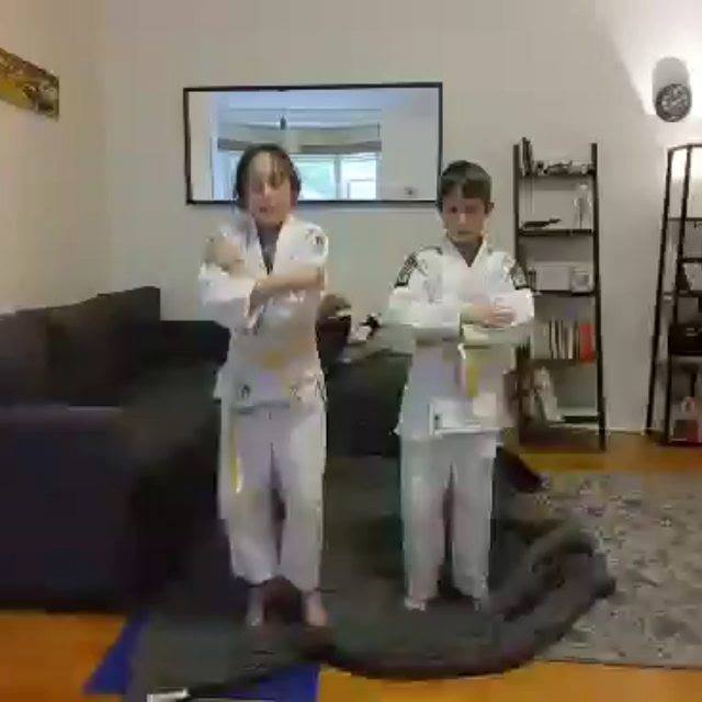 Maya and Uri showing us how they are practicing their breakfasts and