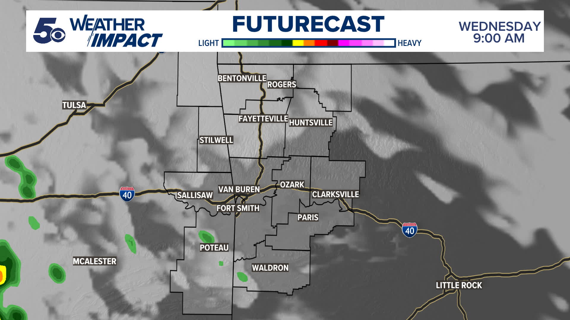 A look at Futurecast for the next two days regarding rain chances ...