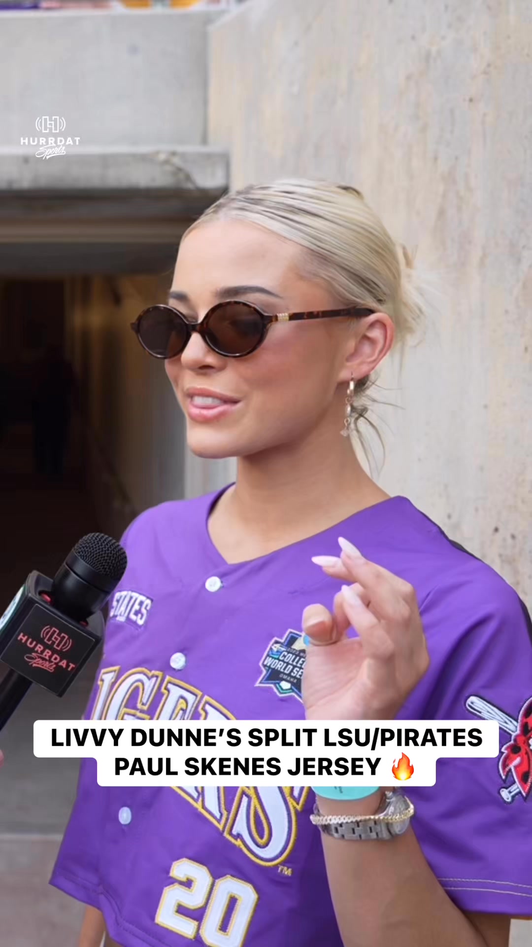 Livvy Dunne was rocking a custom Paul Skenes LSU-Pirates jersey in ...