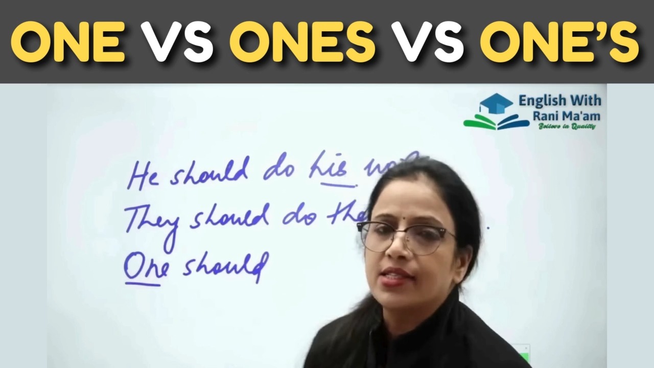 One Vs Ones Vs One's | Basic English Grammar | English With Rani Ma'am ...
