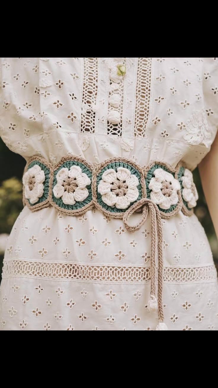 crochet belt for dress ideas | Lovely Handicrafts Crochet tutorial Select Shoe Size:45 season-winter Juliet Dunn Blouson Dress The Charlotte belt