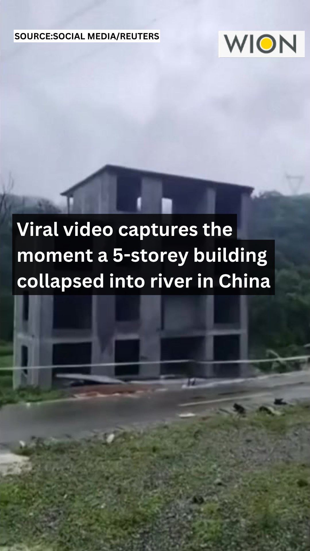 Viral video captures the moment a 5-storey building collapsed into ...