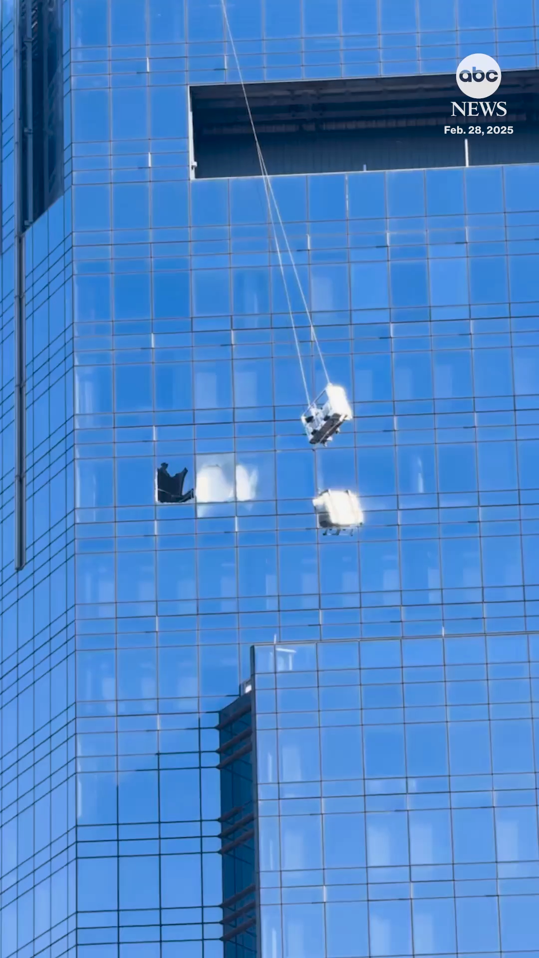 Firefighters rescued two window washers Friday after their scaffolding ...