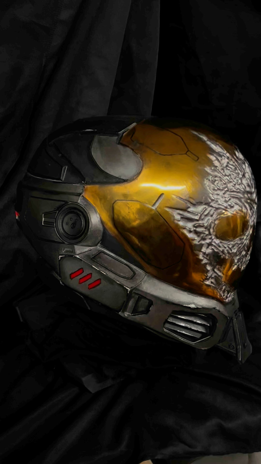 emile motorcycle helmet for sale 3D Printed Halo Reach Replica The visor is applied with electroplating silver and gold paints Emile's EVA Helmet