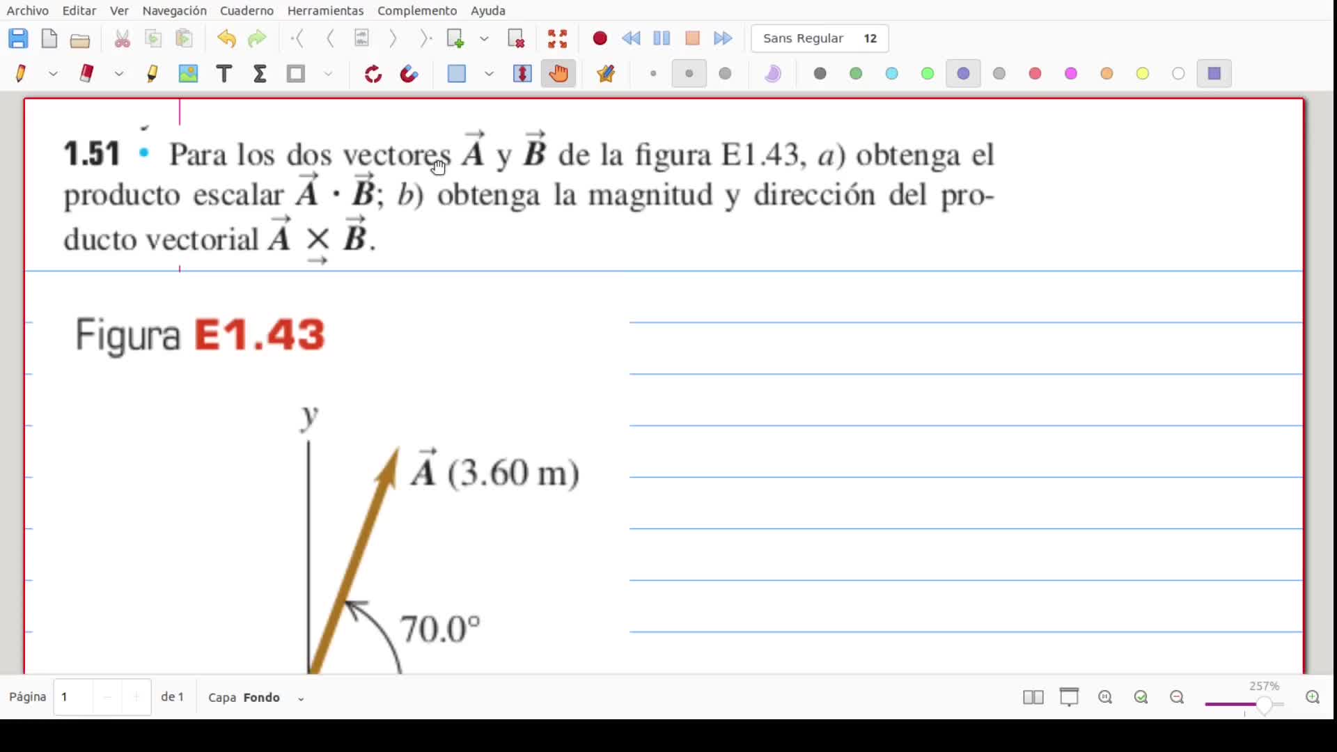 1.51. Para los vectores A y B de la figura E1.43, a) obtenga el ...