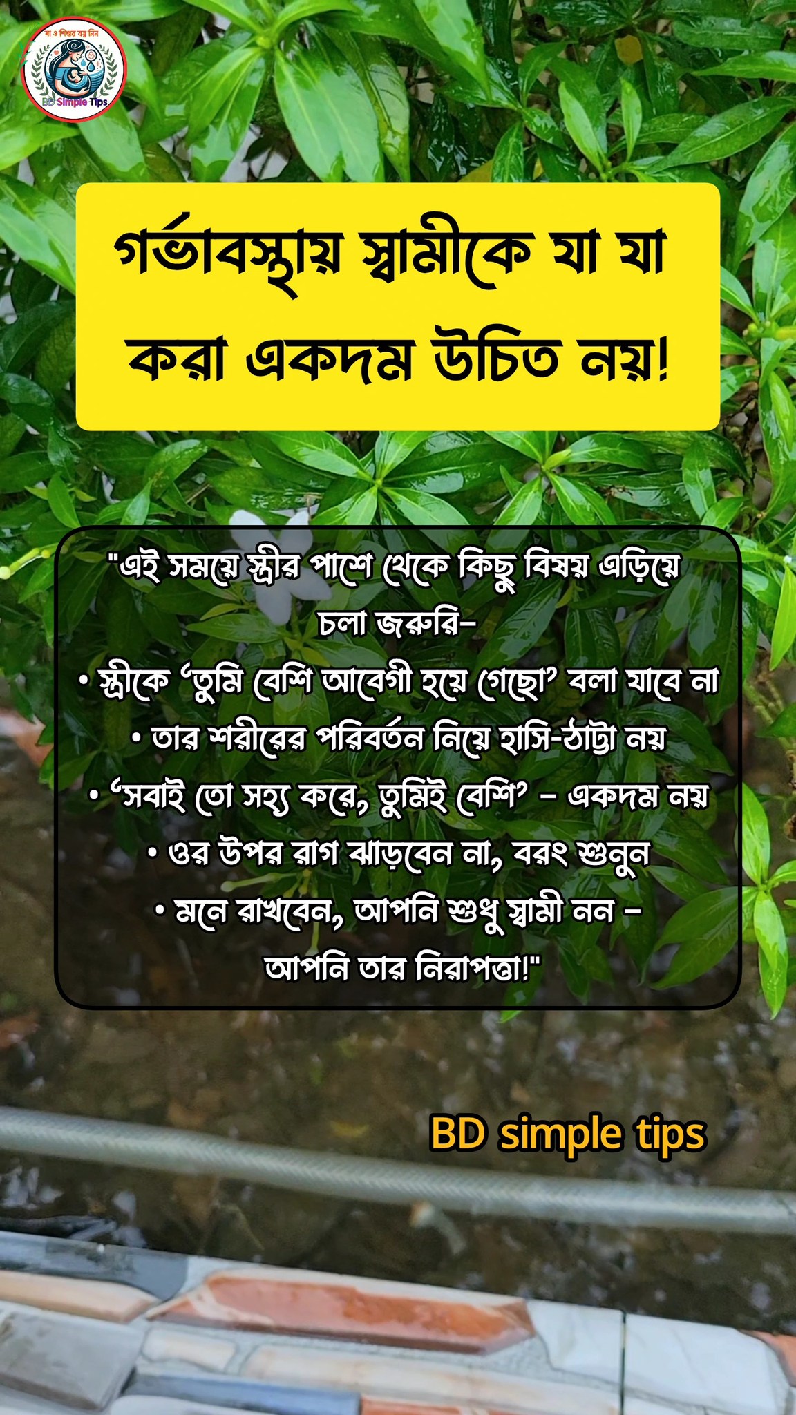 গর্ভাবস্থায় স্বামীকে যা যা করা একদম উচিত নয়! #viralreels #pregnancy # ...
