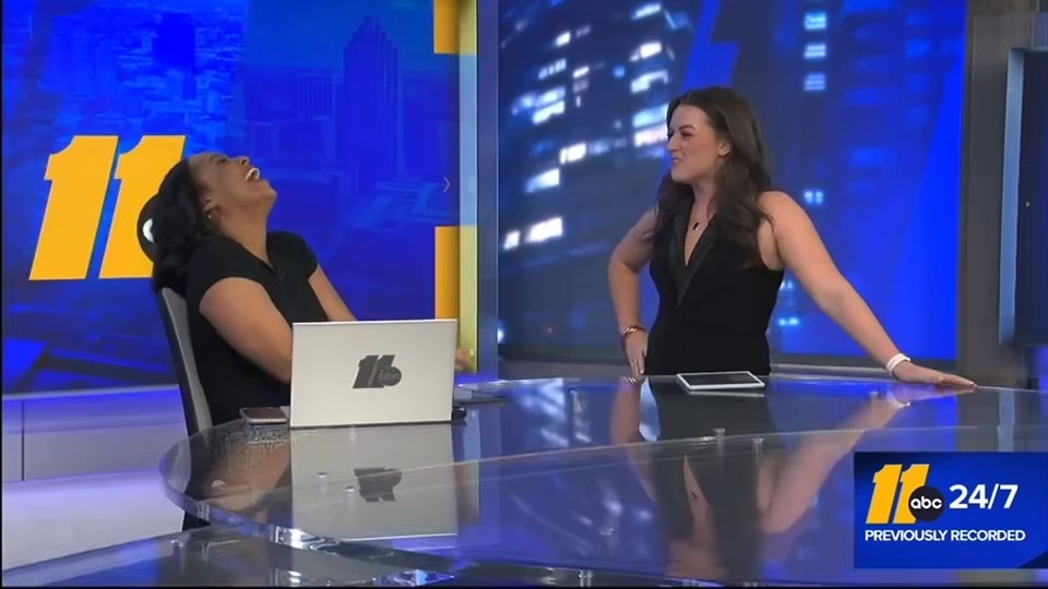 It was a close call, but ABC11's Lauren Johnson was able to finish the ...