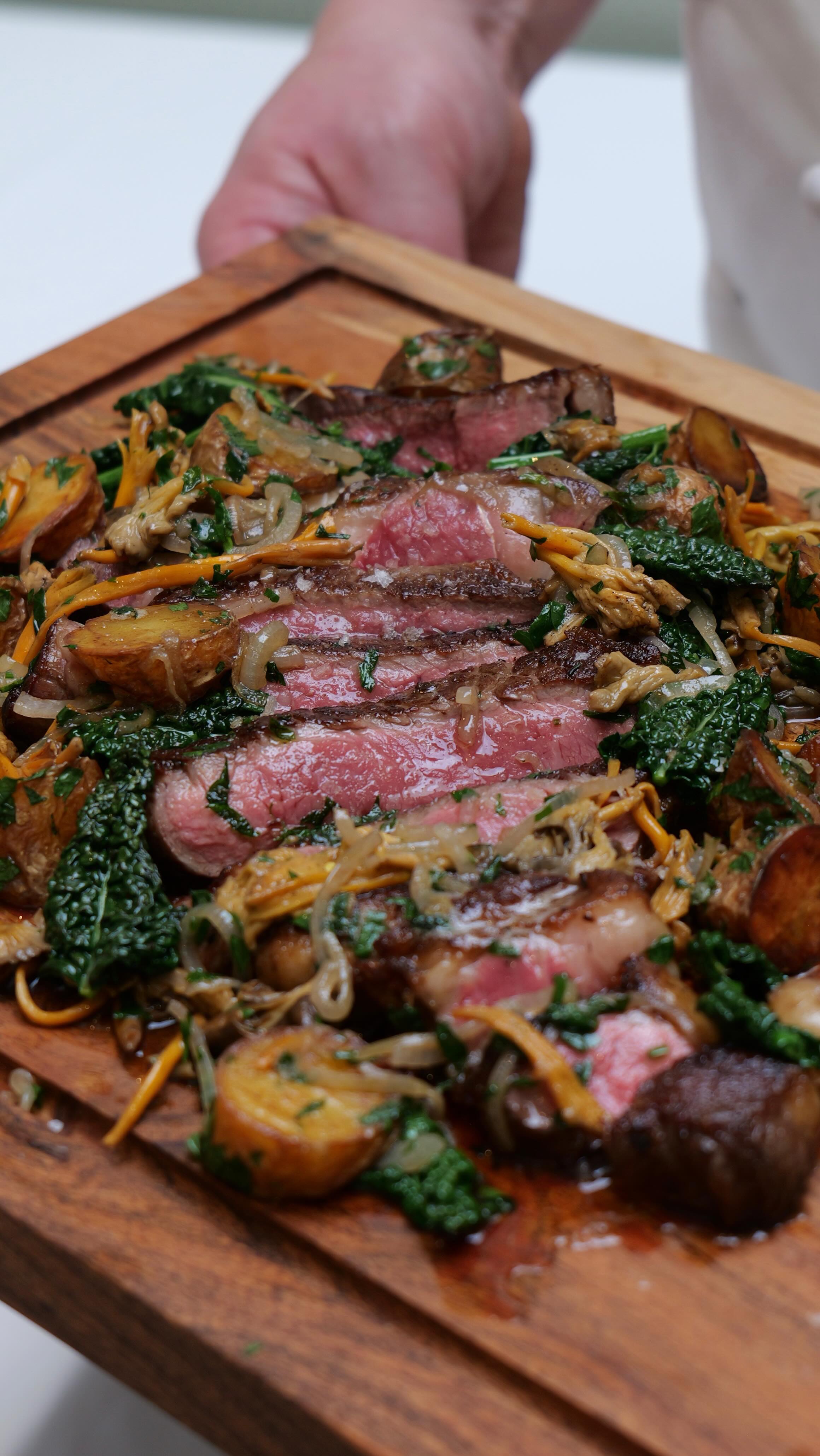 Perfect Steak for Two A beautifully seared, dry-aged ribeye with golden ...