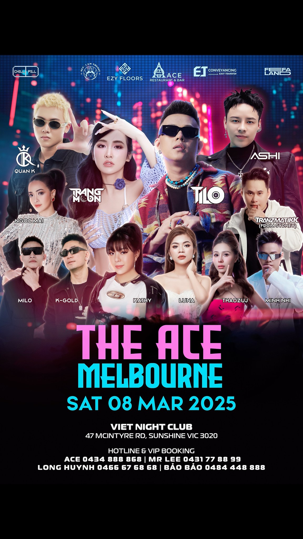 🎶 THE ACE MELBOURNE - DJ TILO, TRANG MOON, QUAN K, RAPPER ASHI 🎶 📅 Thứ ...