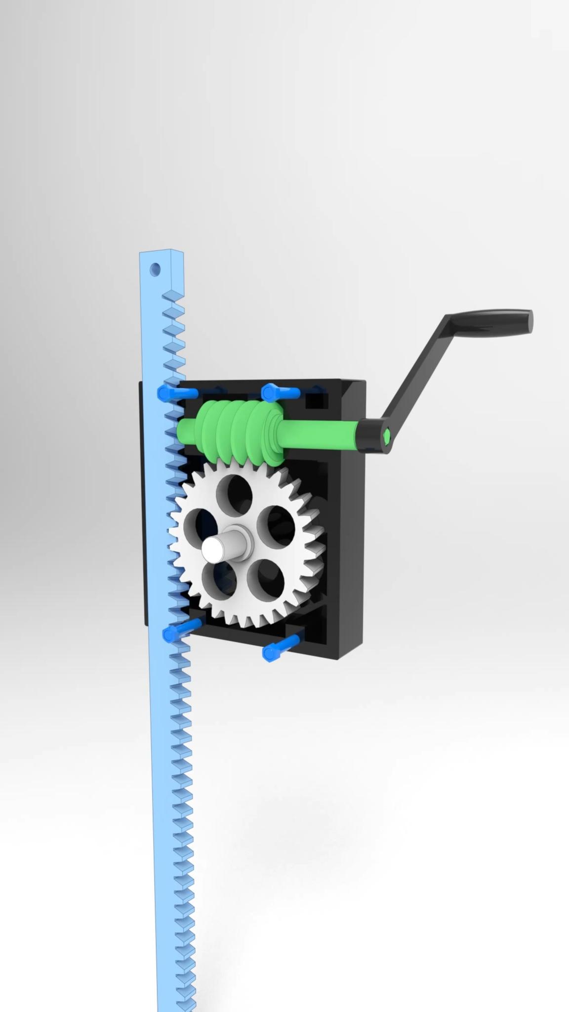 Worm Gear Rack Jack MEchanism #3ddesign #productdesign #automation # ...