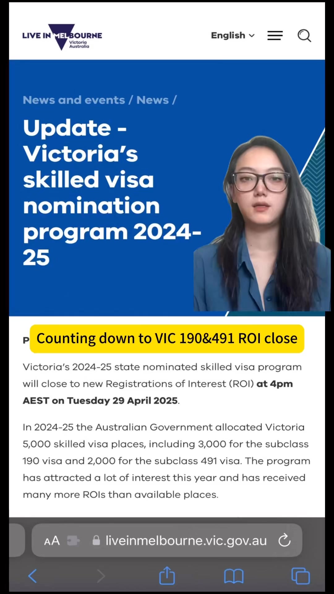 Victoria’s 2024-25 state nominated skilled visa program will close to ...