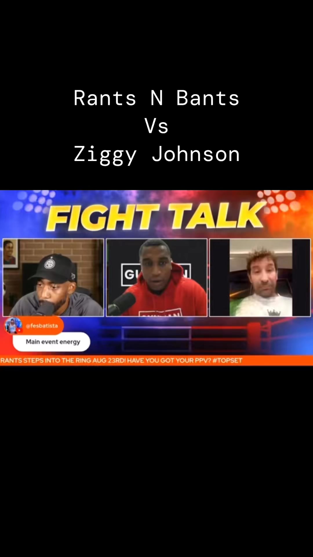 Rants Vs Ziggy Full face off out now: https://www.youtube.com/live ...
