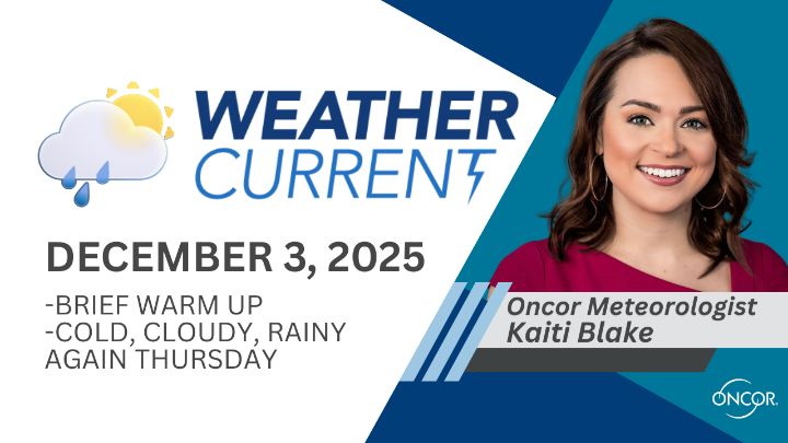 #OncorWeatherCurrent Video Update - December 3, 2025 •Briefly warmer ...