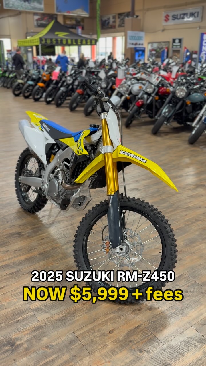 2025 Suzuki RM-Z450 — • NOW $5,999 + fees • YOU SAVE $3,300