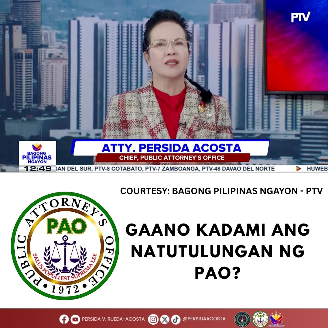 GAANO KADAMI ANG NATUTULUNGAN NG PAO? COURTESY: BAGONG PILIPINAS NGAYON ...