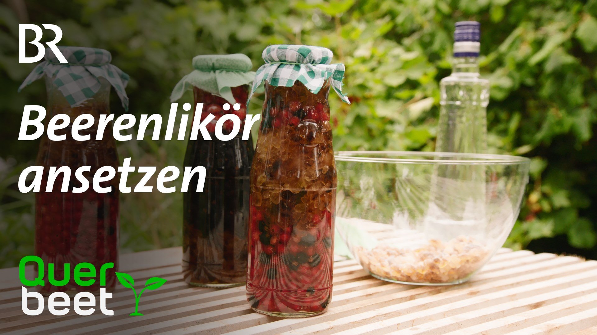 Beerenlikör ansetzen, Wer im Moment nicht weiß, wohin mit seinen Beeren, kann sie zu Likör verarbeiten: 1 Teil Früchte, 1 Teil Zucker, 1 Teil Schnaps und regelmäßig schütteln. Nach ein paar Wochen die