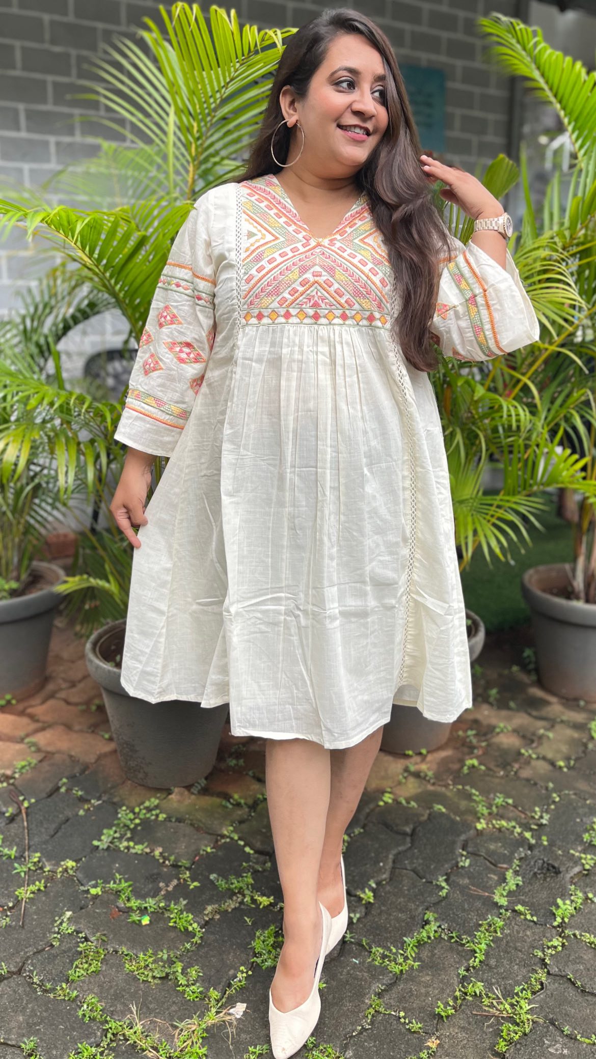 silk cotton dress for women Chasing Unicorns Color:Natural/Red top20-us Emerald Green Dress - the dress feels airy