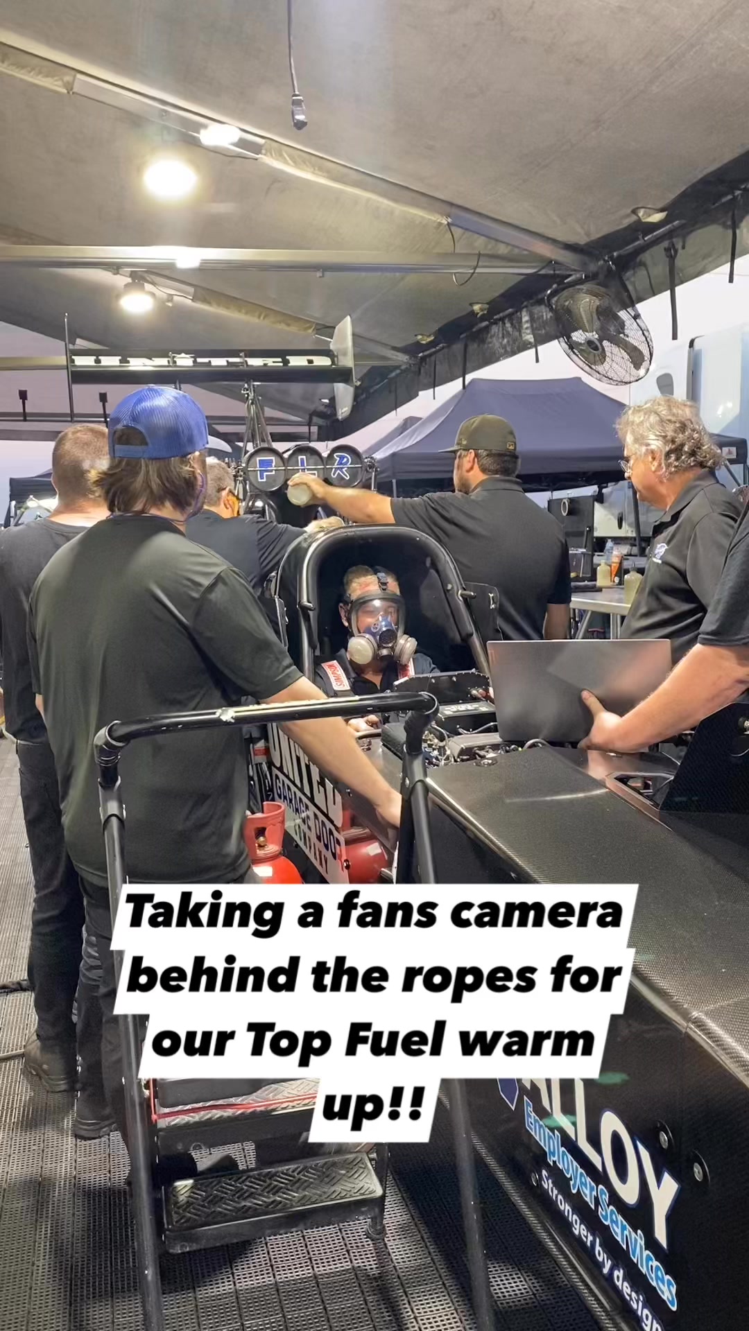 We took a fans camera behind the ropes for a close up of our Top Fuel ...