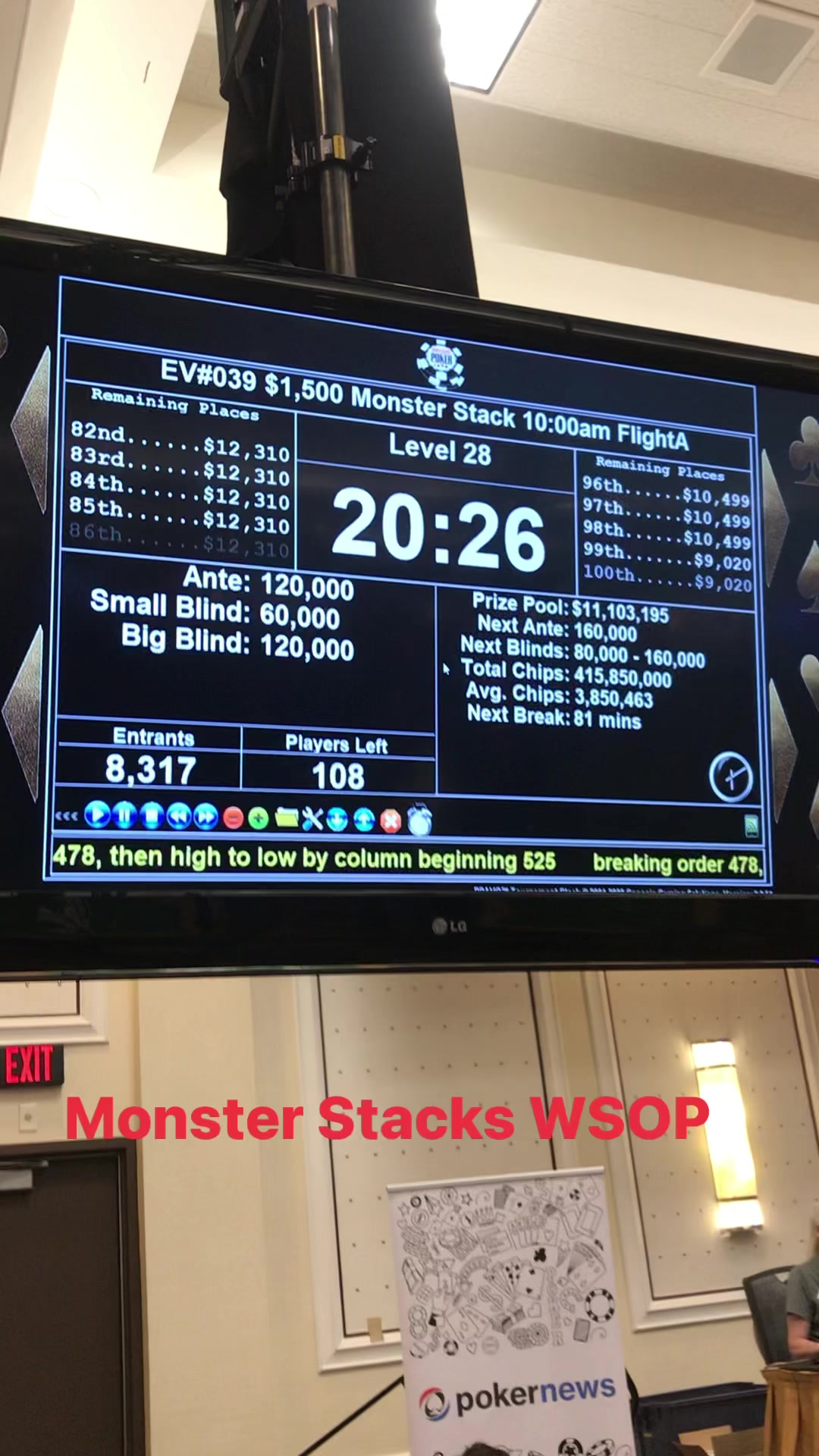 Hitting a 1/1 poker card for $1100 jackpot