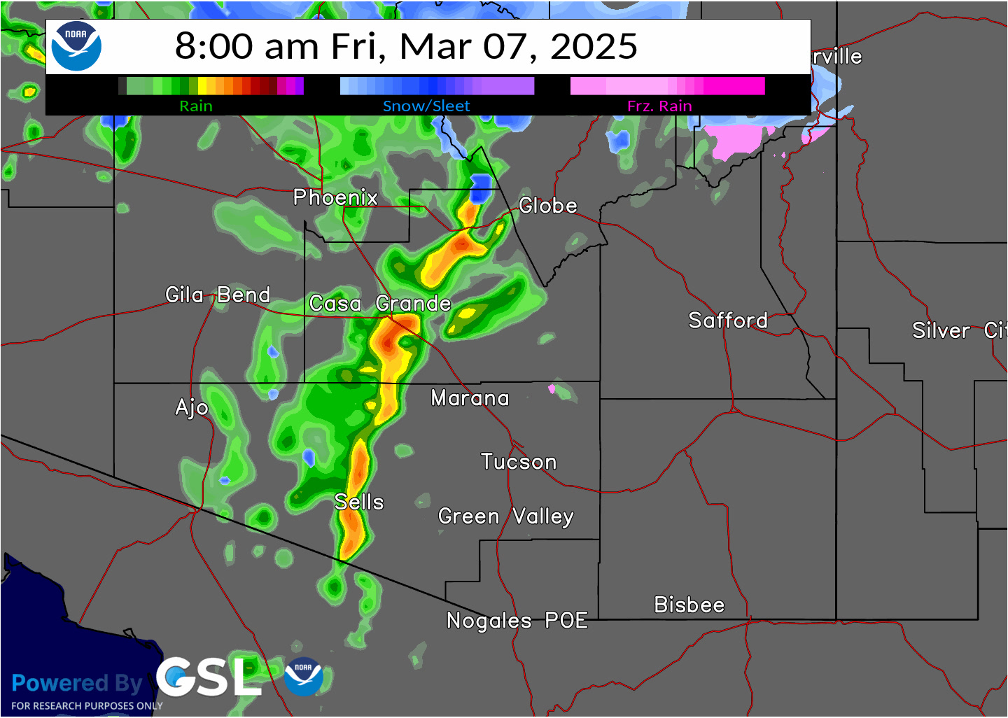 Here is a model simulation showing how the radar may look as we ...
