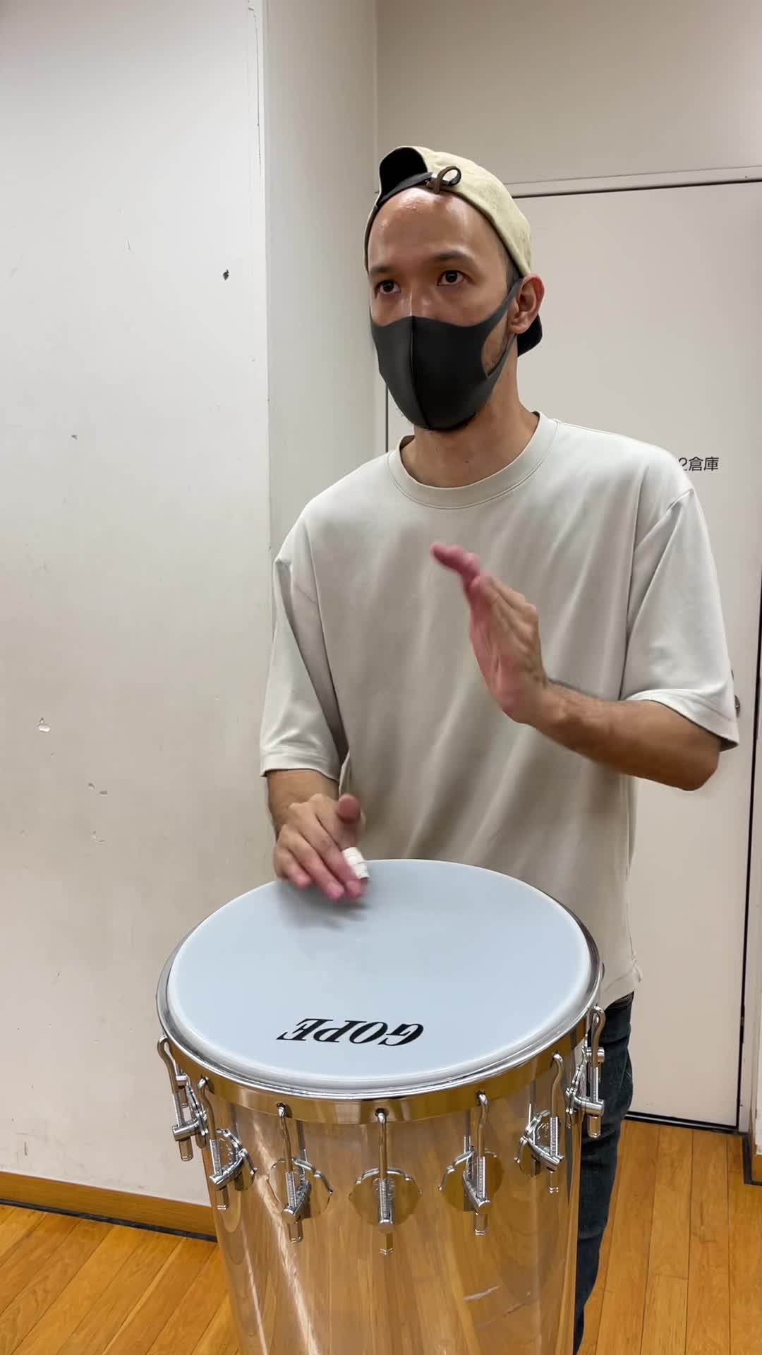 ブラジルパーカッションのチンバウ。 大好きなブロコのリハでやってい