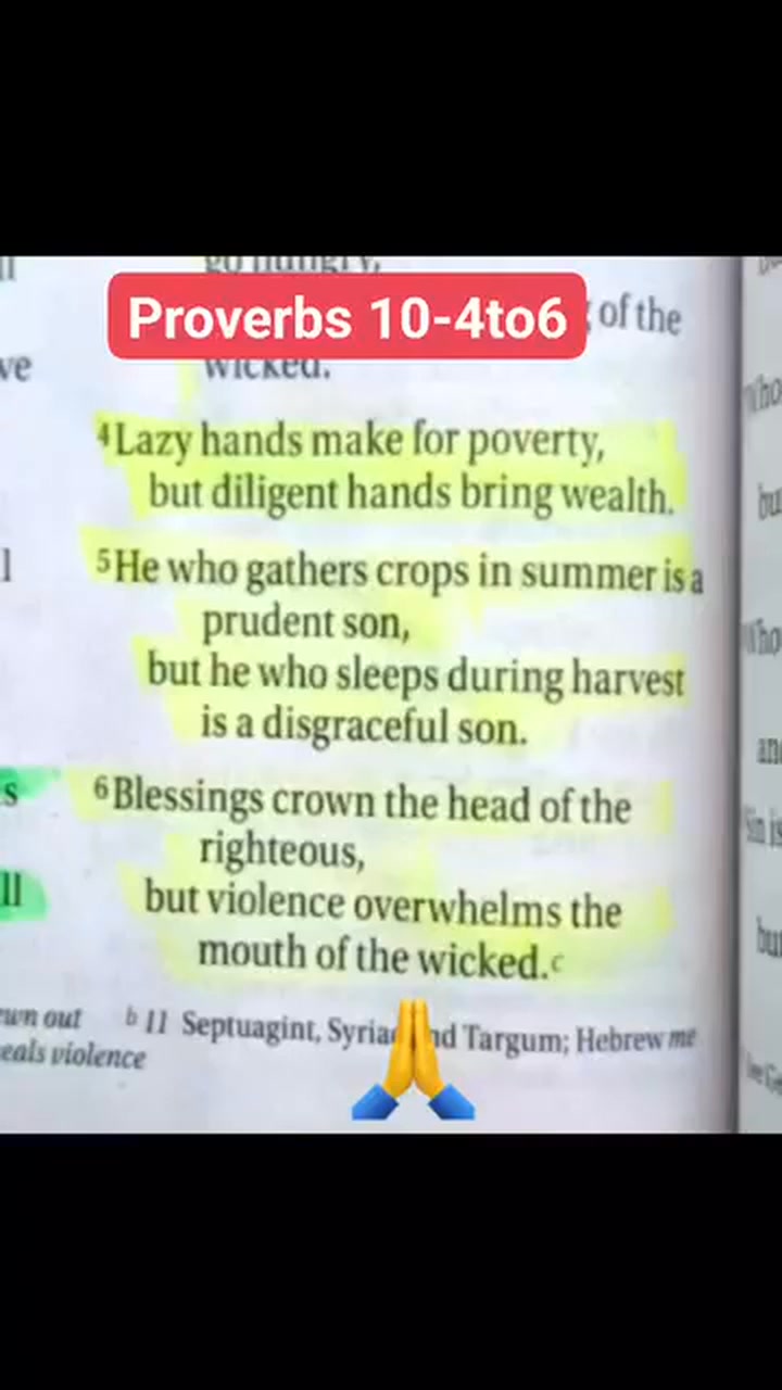 Proverb 10 : 4-6 Amen 🙏 🙌 👏 #followers #reelviralシ | Idong Udosen TV ...