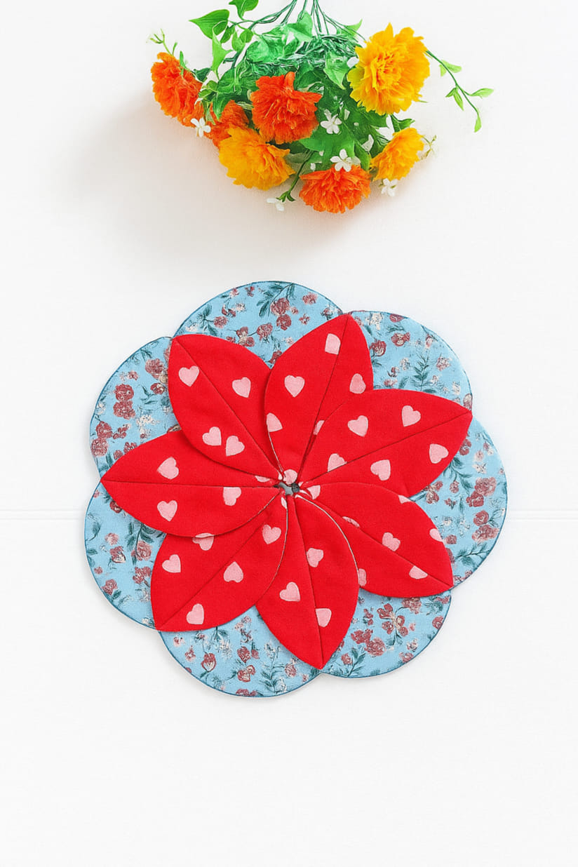 Scrap Fabric Project, How to Sew Fabric Flower Trivet #quilting #sewing ...
