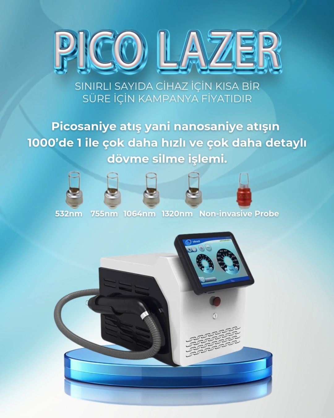 Pico Lazer Dövme Silme Cihazı Q Switch ND YAG Lazer enerjisi mavi ve ...