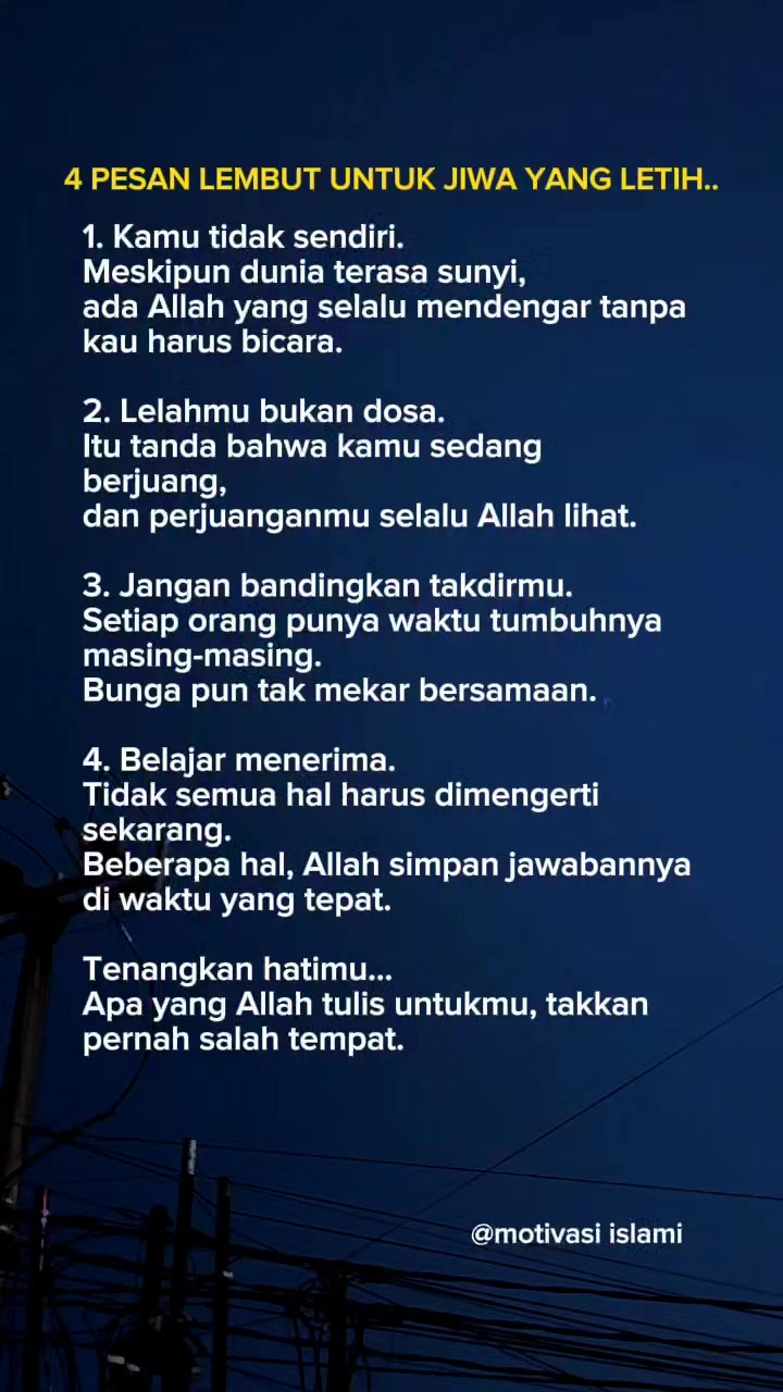 4 Pesan Lembut untuk Jiwa yang Letih....🫂 . . . #reels #quotes # ...