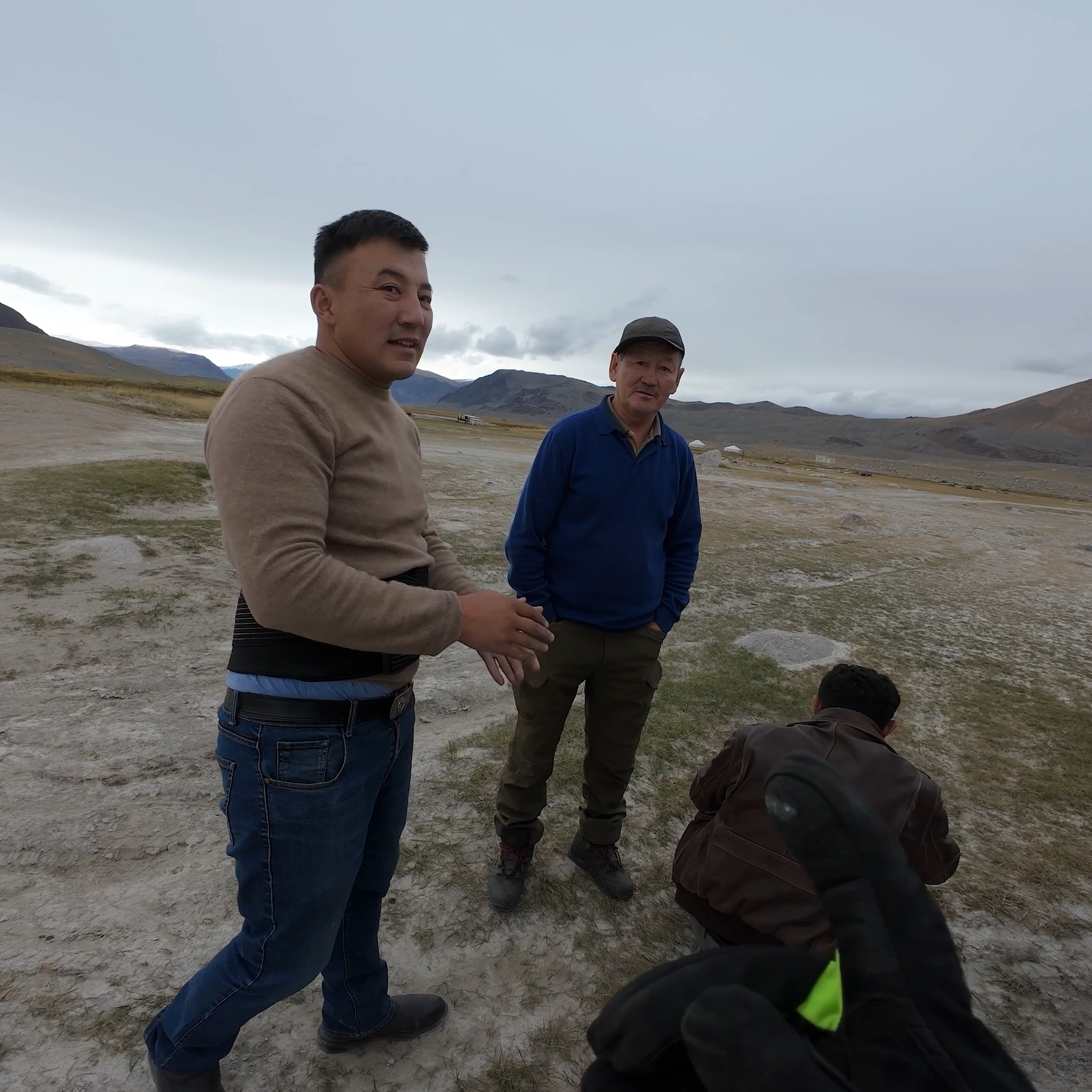 Mongolia is remote but there is always someone out in the wild to help ...