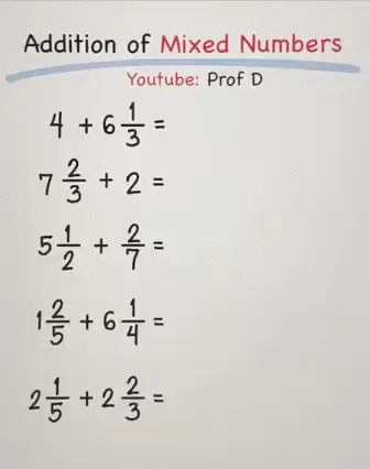 Adding Mixed Numbers – Step-by-Step Trick You’ll Remember! | Prof D ...