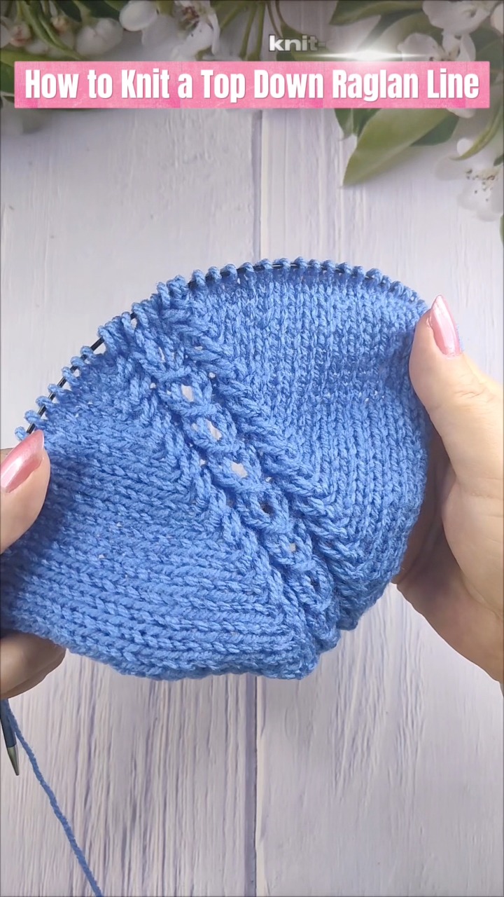 How to Knit a Top Down Raglan Line #raglan #topdownraglan # ...