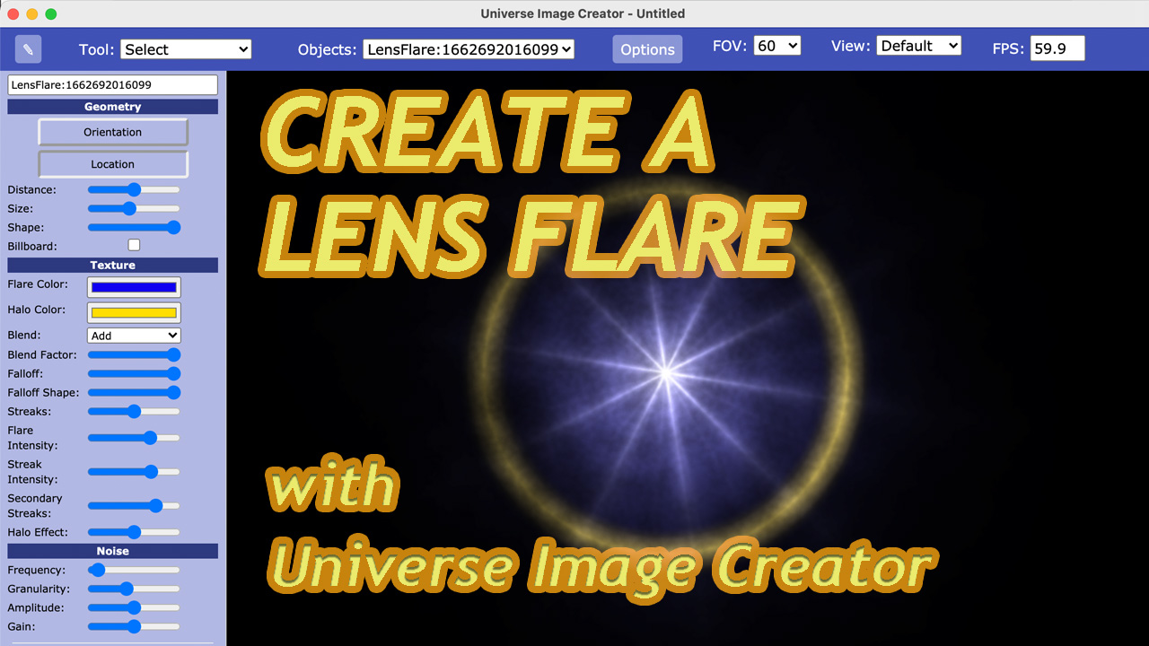 Create a Lens Flare with Universe Image Creator | This tutorial is part ...