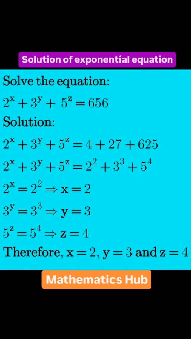 Solution of exponential equation #viralreels #viral #maths #solve # ...