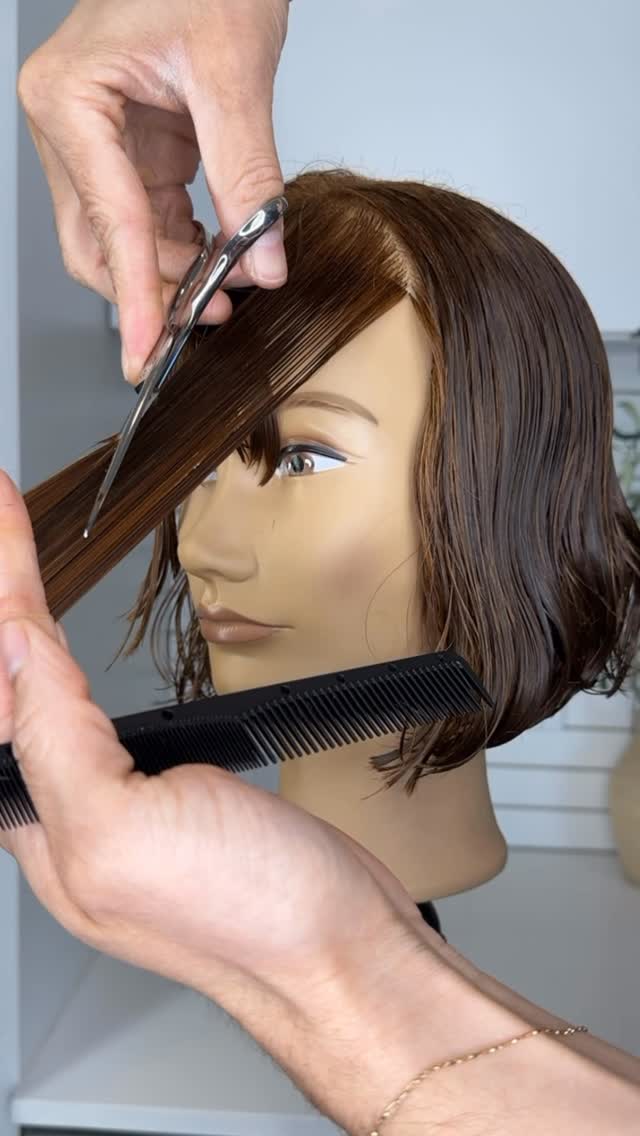 French Bob Bangs ️ Learn how here! . The shape of these bangs is such a ...