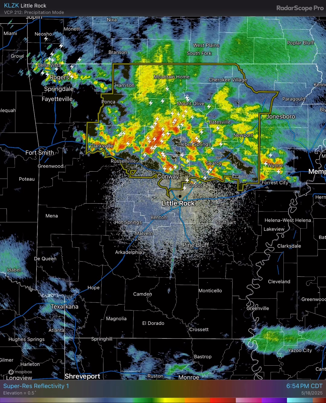 Scattered showers and thunderstorms continue to move off to the north ...