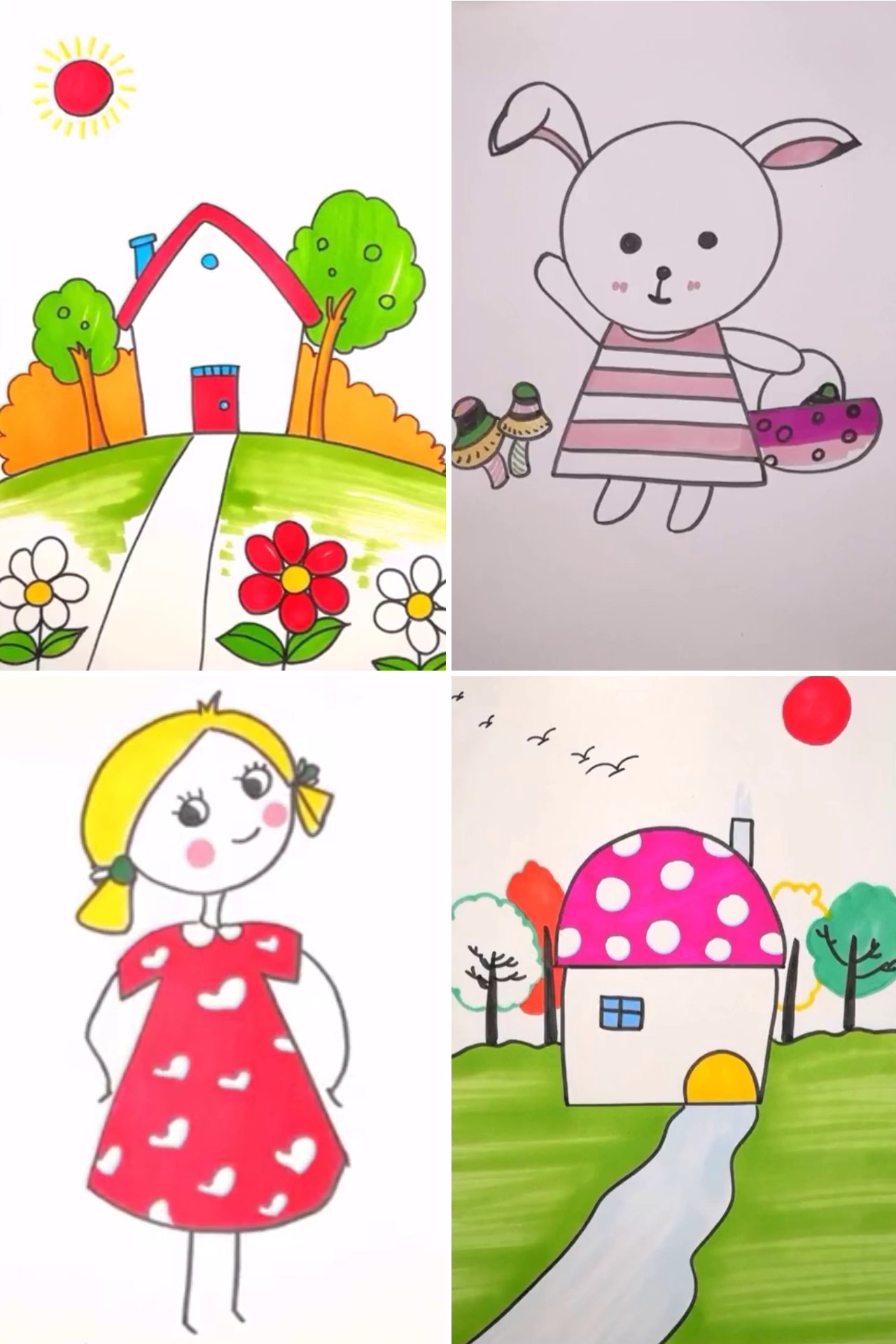 Learn to Draw and Colour in A Creative Way! | Cute Drawings for Kids ...