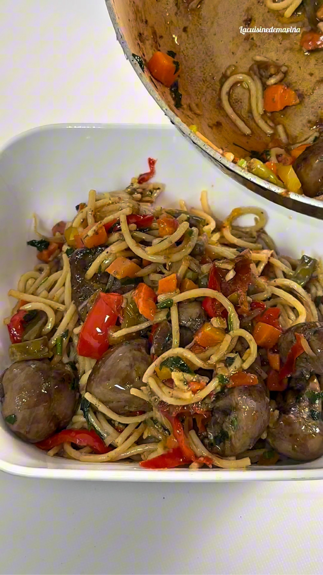 Recette spaghettis sautés au rognons #cooking #cuisine #food #cook # ...