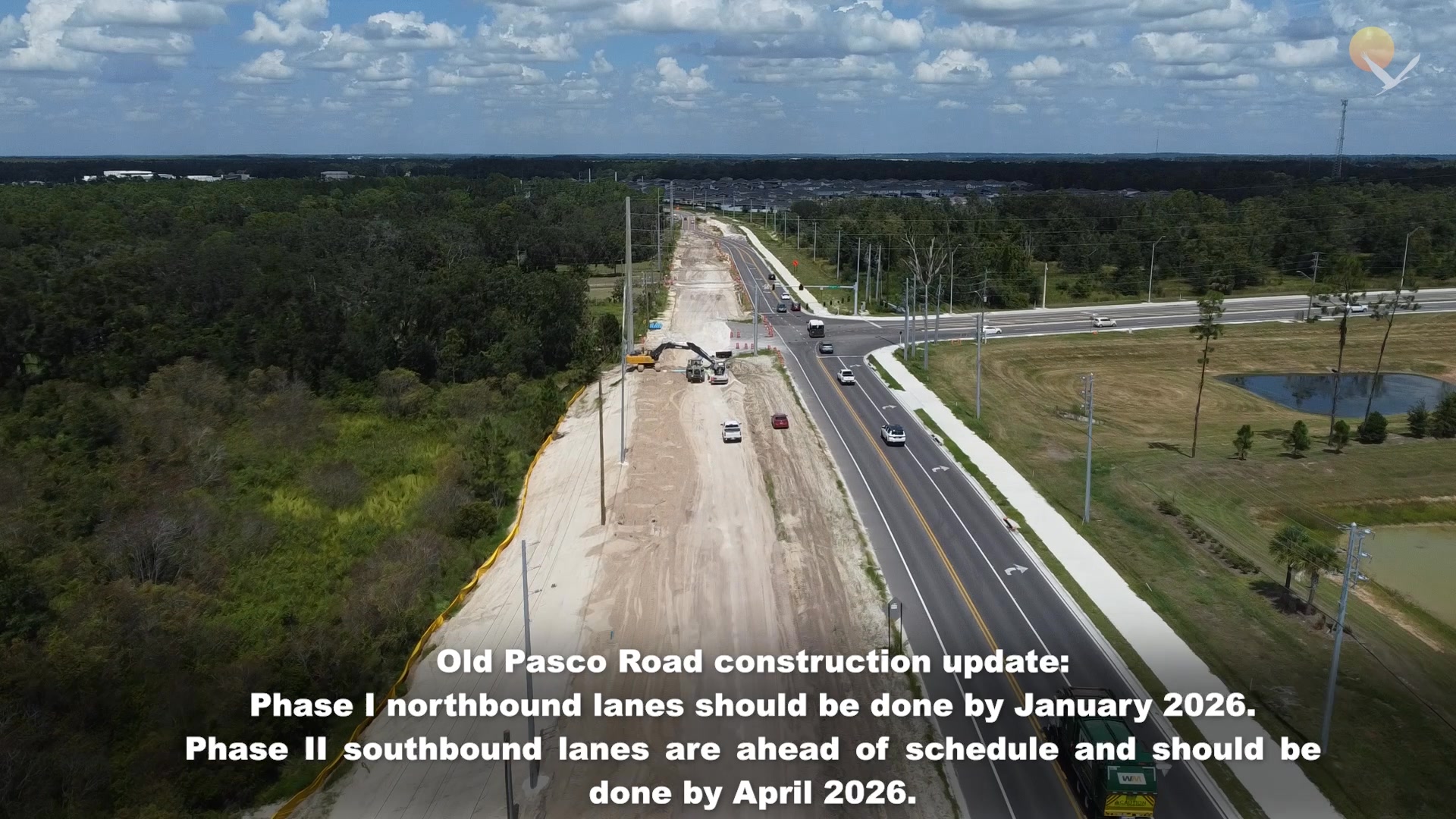 Old Pasco Road work continues. Crews are working on erosion