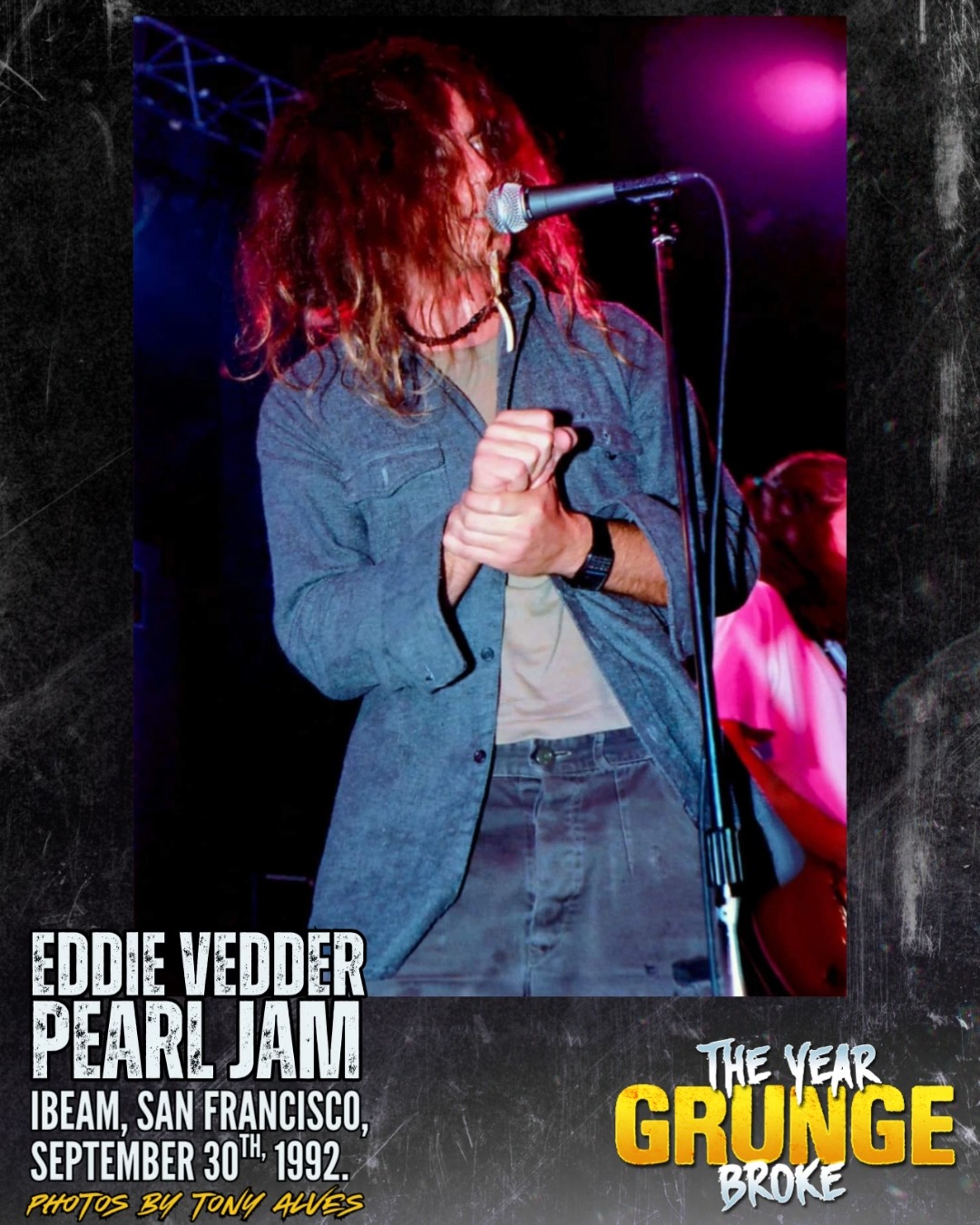 EDDIE VEDDER of PEARL JAM, photographed by Lance Mercer.