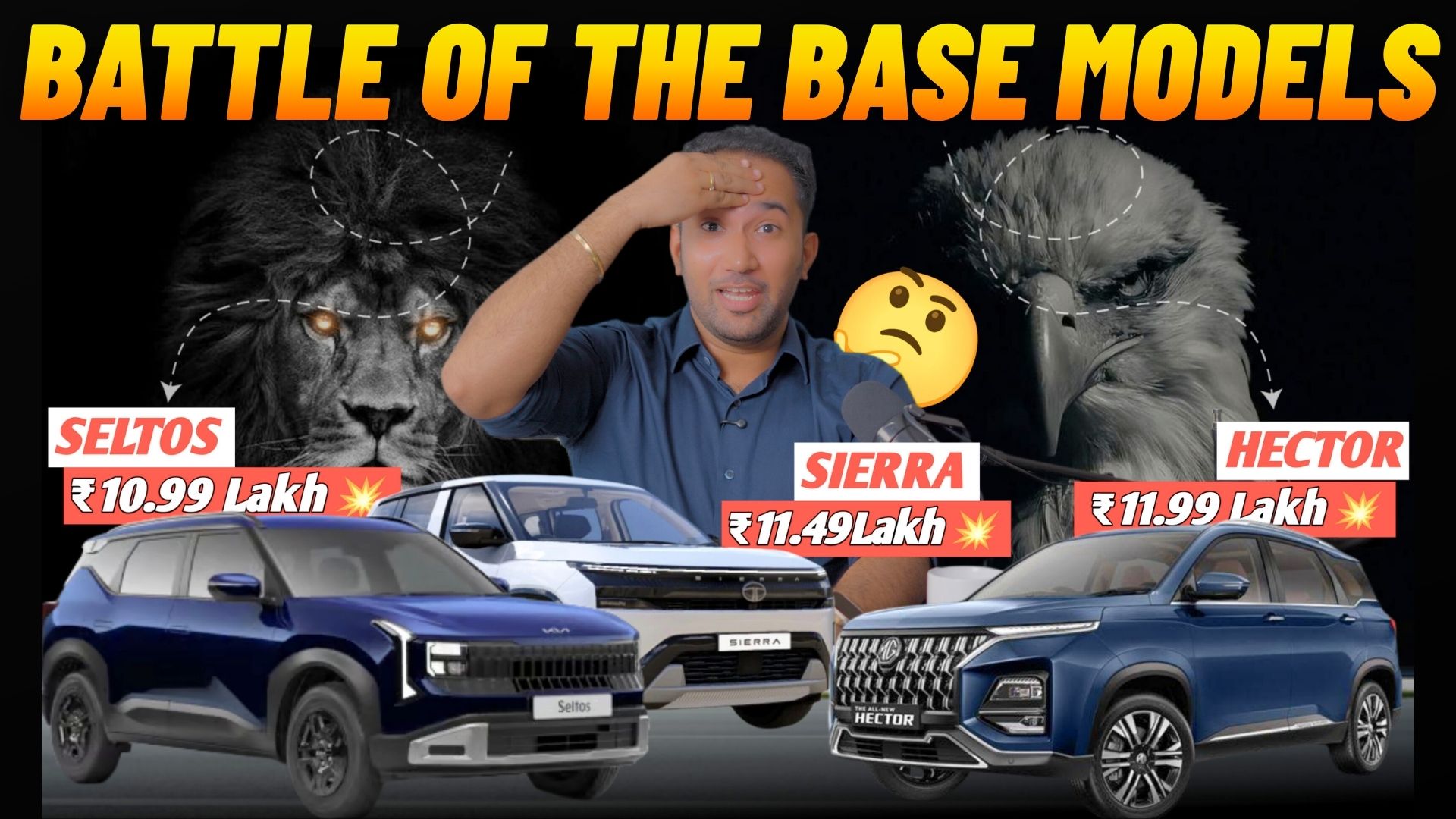 SIERRA Base VS SETOS Base VS HECTOR Base Model 🔥 Rs 10-12 Lakh Best SUV ...