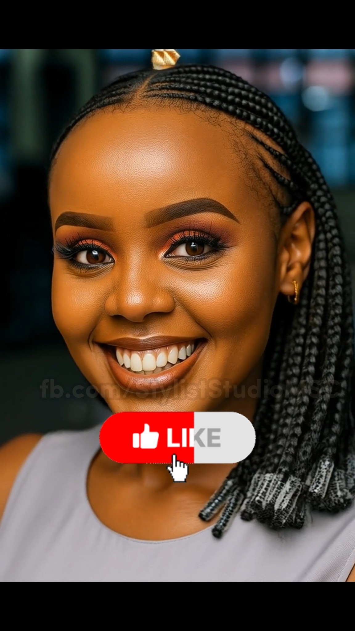 Sleek side-part feed-in cornrows flowing into a bob; compact braids ...