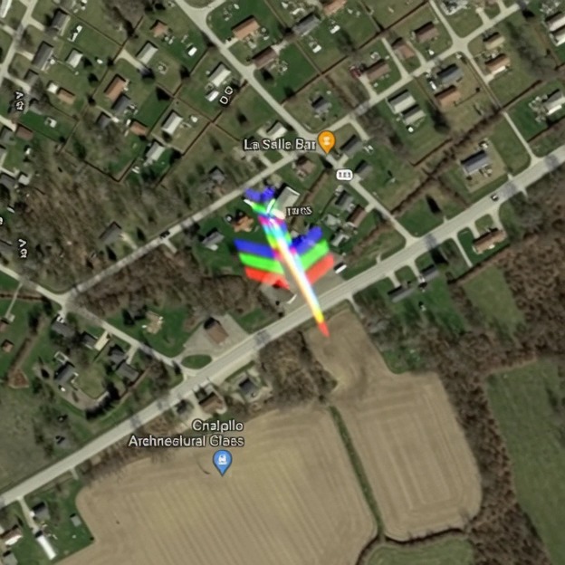 I found a jet mid flight on google maps. (41.8514083, -83.464717) # ...