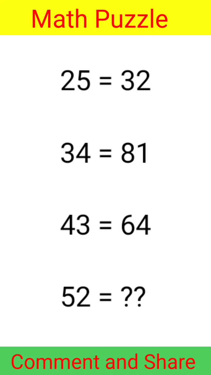 MATH puzzle 🧩 MATH PUZZLE 🧩 #fbreels #fbpost2024 #maths #fbreelsviral # ...