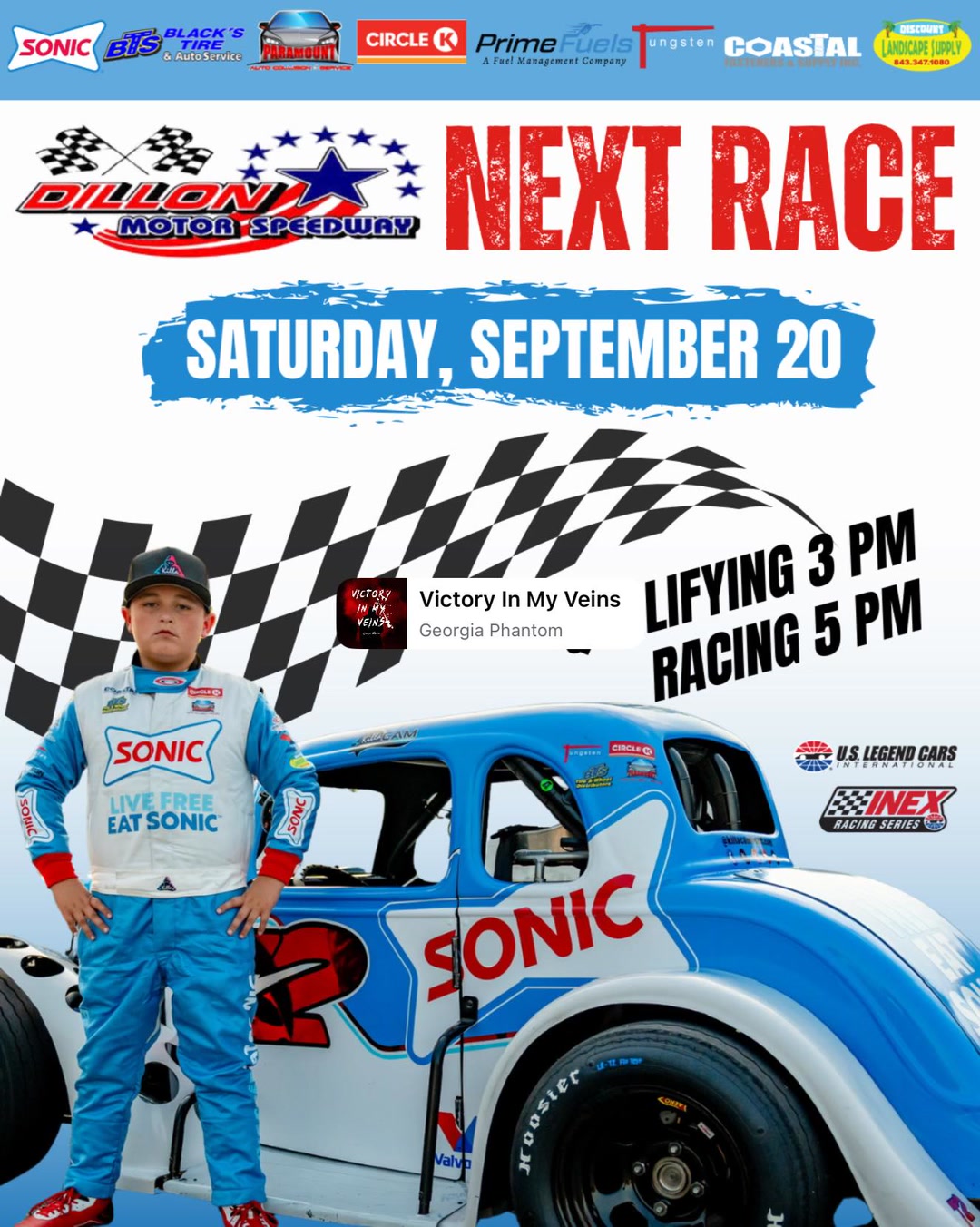 We are headed to Dillon Motor Speedway for the Inex Legends Twins Races ...