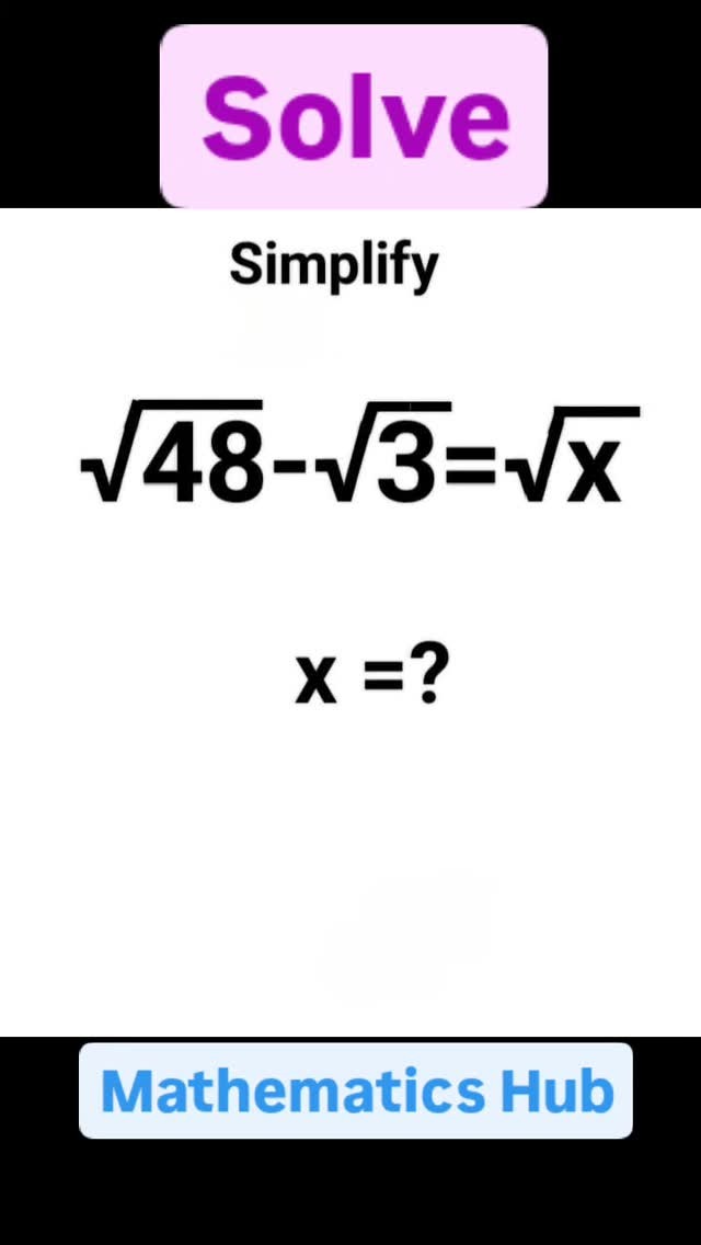 Solve #viralreels #viral #maths #solve #simplify | Mathematics Hub ...
