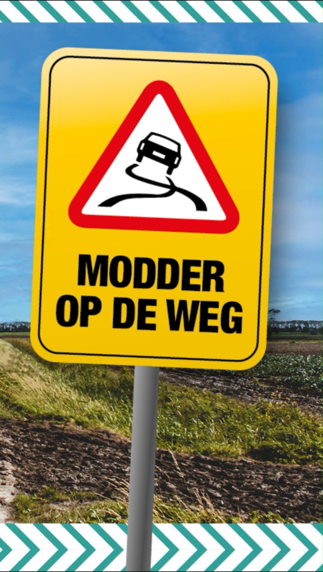 Tijdens de oogstperiode kan modder op de weg zorgen voor gladde ...