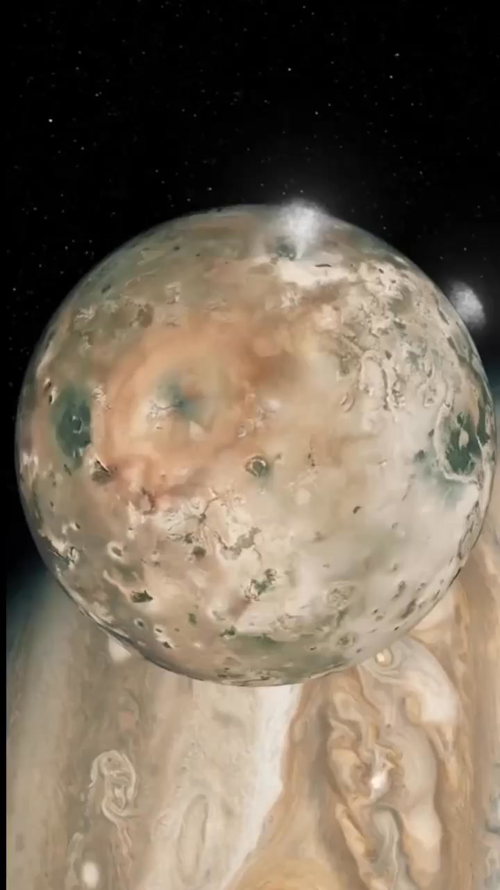 🌋 Meet Jupiter's volcanic moon Io! 🌋⁠ ⁠ Io is the most volcanically ...