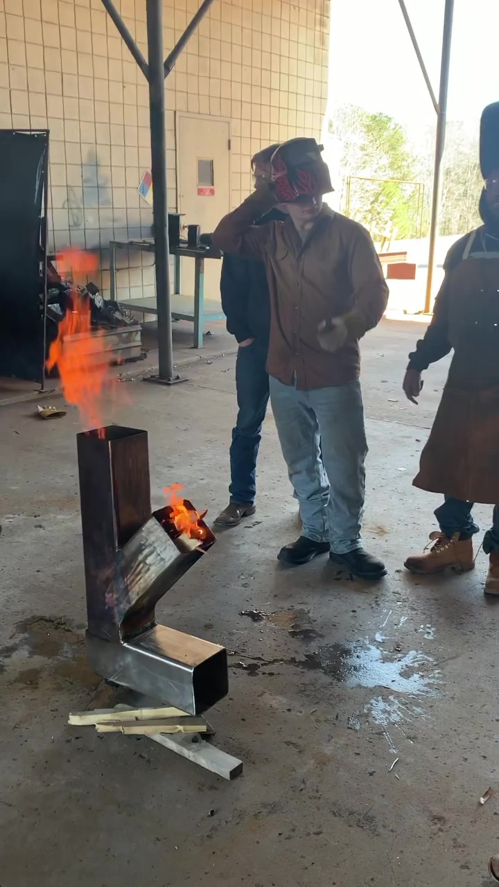 The welding class made a Rocket Stove! They improved on the design from ...