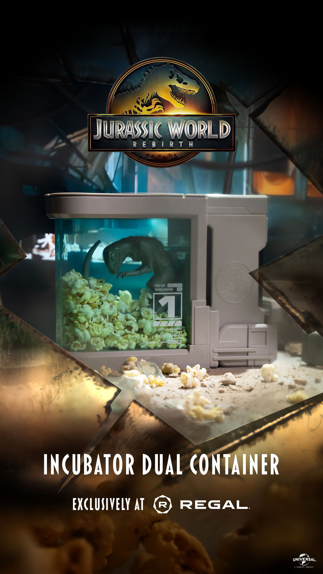 Secchiello Popcorn Regal Jurassic World Rebirth 2025 &ndash; Dinosauro Rosso Jurassic Park